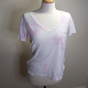 Madewell whisper cotton  tie dye vee neck tee